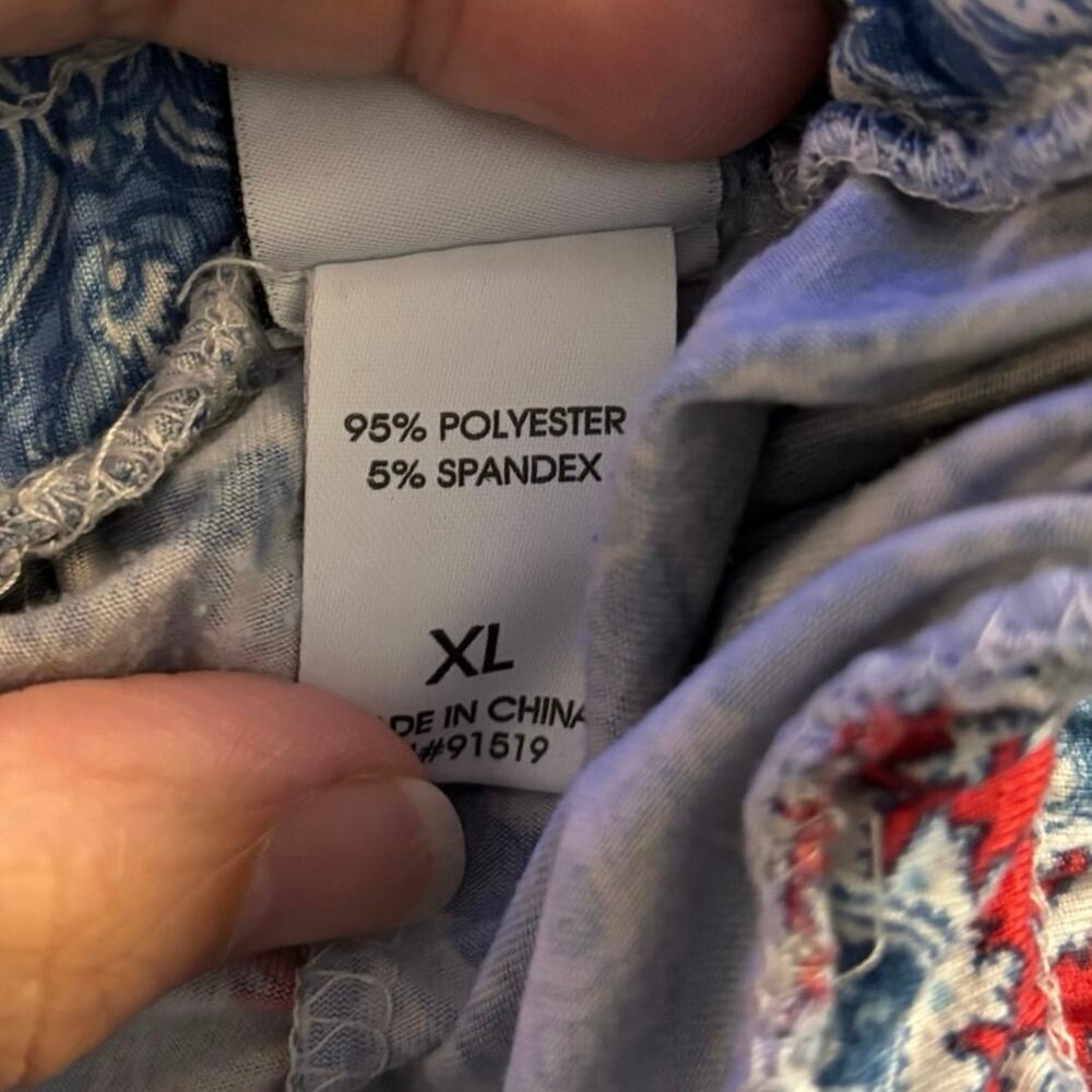 🌻 2/$20 Echo Sleepwear XL Two Piece Pajama Set Pockets Racerback Tank Boho Print - Picture 5 of 5